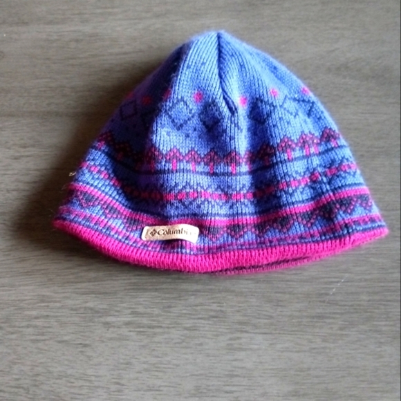 Columbia  Blue and Pink Knit Beanie. Like New one Size - Picture 1 of 1